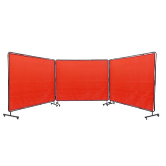 Welding Screen with Frame, 6' x 8' 3 Panel Welding Curtain Screens, Flame-Resistant Vinyl Welding P E415-SMSHJPF6X8YCP2QHUV0