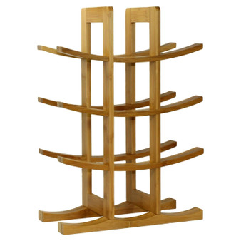 12-Bottle Wine Rack Modern Asian Style in Natural Bamboo Q280-WR12N5181