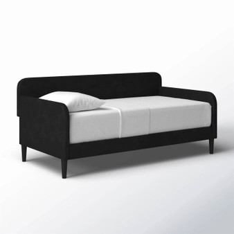 Twin size Modern Black Velvet Upholstered Daybed Q280-BLGUDB18925436