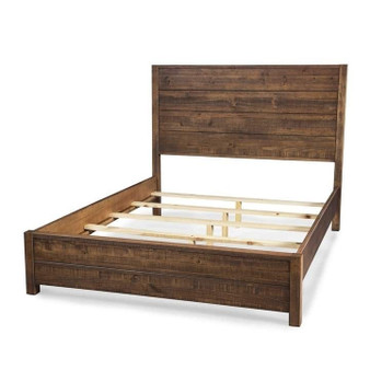 FarmHome Walnut Solid Pine Platform Bed in Queen Size Q280-WAGF1423
