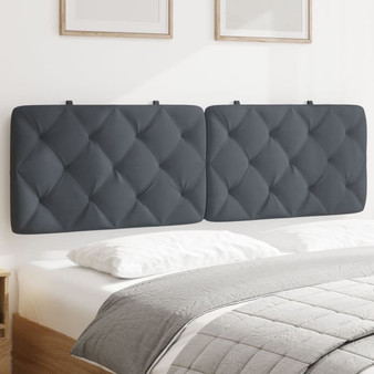 Headboard Cushion Dark Grey Velvet (100% polyester) Queen Size A949-374754