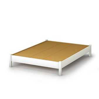 Full size Simple Platform Bed in White Finish - Modern Design Q280-S54FPBW179