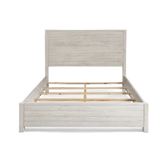 FarmHome Off White Solid Pine Platform Bed in King Size Q280-KIOW4577