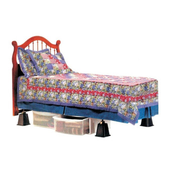 6-inch High Bed Risers in Black - 4-Pack Q280-T6IBBR4P