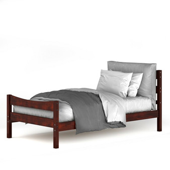 Twin size Farmhouse Style Pine Wood Platform Bed Frame in Walnut Q280-CTBLA8974