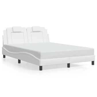 Bed Frame "Viana" with LED without Mattress White 53.9"x74.8" A949-3214057
