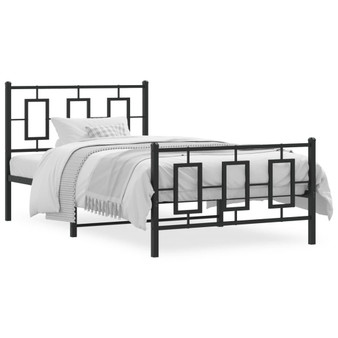 Bed Frame Black Powder-coated steel Twin Bed Frame Rectangular A949-374254