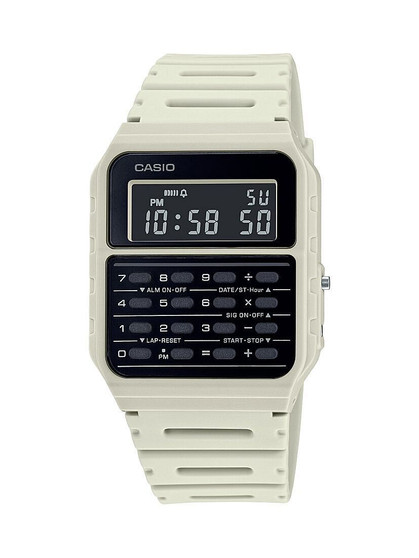 Casio Men's White 8 Digit Calculator Watch G818-CA53WF-8B