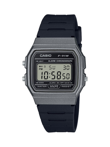 Casio Men's 'Classic' Quartz Plastic and Resin Casual Watch, Color Black (Model: F-91WM-1BCF) G818-F91WM-1B