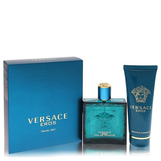 Versace Eros by Versace Gift Set -- 3.4 oz Eau De Toilette Spray + 3.4 oz Shower Gel (Men) V728-534902