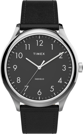 Timex TW2T71900 Men's Modern Easy Reader   40mm Black Leather Strap Watch G818-TW2T71900