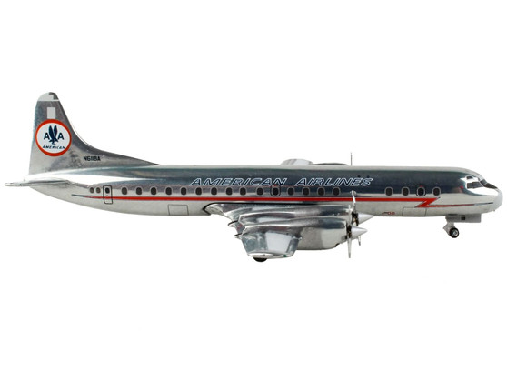 Lockheed L-188 Electra Commercial Aircraft "American Airlines" Silver with Red Stripes 1/400 Diecas F977-GJ1718