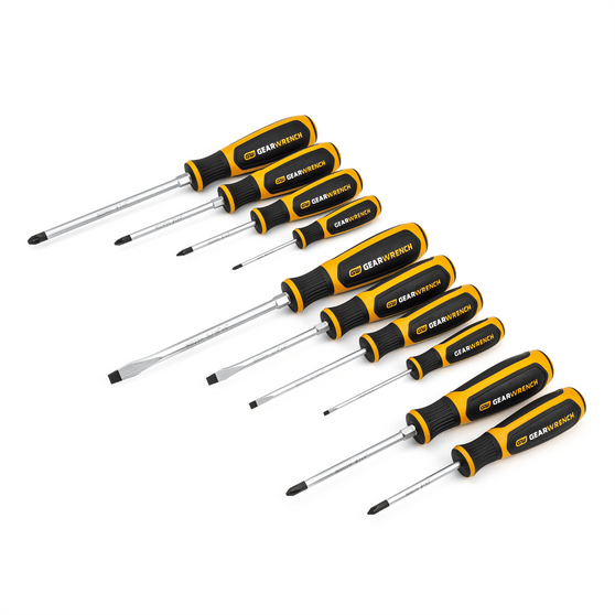 GearWrench 10 Piece Phillips/Slotted/Pozidriv Dual Material Screwdriver Set T398-KDT80060H