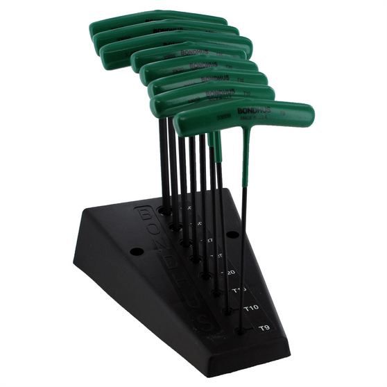 Bondhus Corp. STAR T-HANDLE SET W/STAND - 8 SIZES T9 THRU T40 T398-BND33034