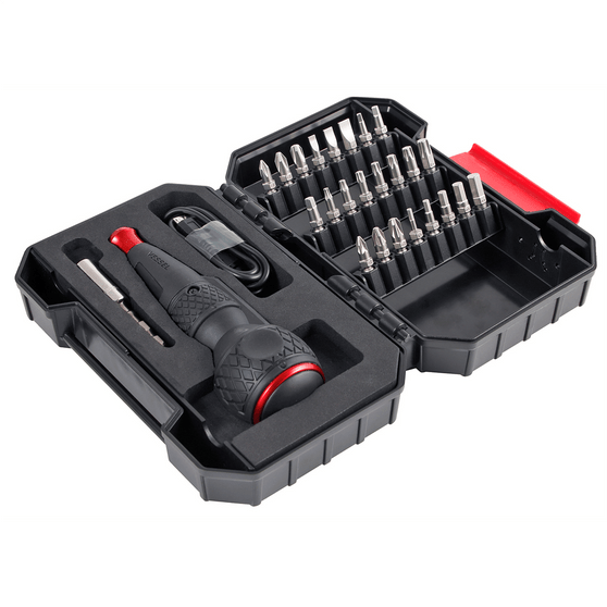 Vessel Tools Rechargeable Ball Grip Screwdriver with 25-pc Bit Set T398-VES220USB-25U