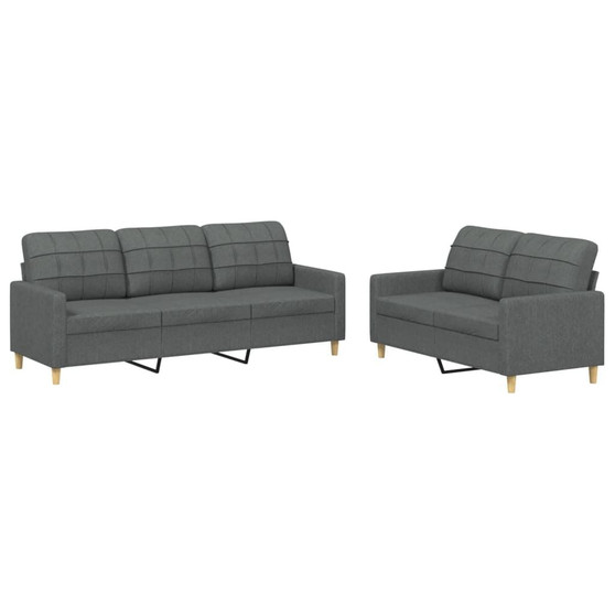 Sofa Set Dark Grey Fabric (100% polyester), metal, textilene, plywood A949-3201307