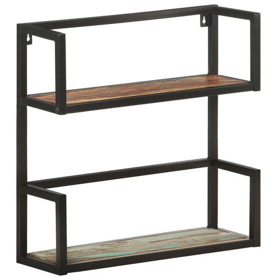 Wall Shelf Multicolour wood, black frame A949-321077