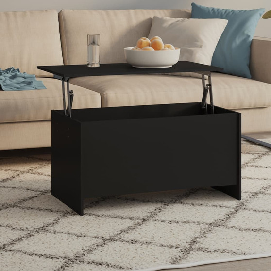 Coffee Table Black Engineered Wood 40.2 x 21.9 x 20.7 in A949-809666
