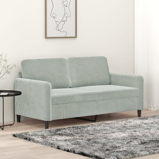 2-seater Sofa Light grey Velvet (100% polyester), metal, textilene A949-359442