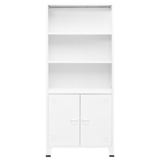  Bookshelf White Steel Medium Bookshelf Rectangular Industrial A949-339632