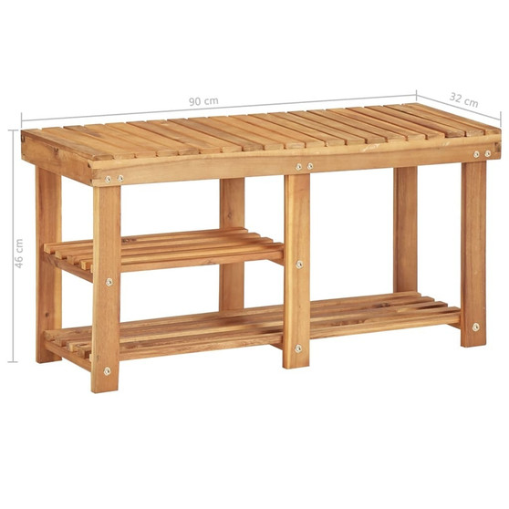  Shoe Rack Natural wood color Solid acacia wood Compact Storage A949-45932