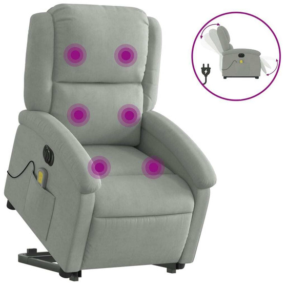  Electric Stand Up Massage Recliner Chair Light gray A949-3205964