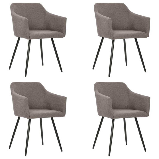  Dining Chair Set of 4 Taupe Fabric (100% polyester), metal Medium A949-3065680