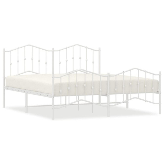  Bed Frame White Powder-Coated Steel 72 x 84 in Bed Frame A949-373861