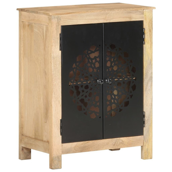  Sideboard Natural wood with black doors Solid Mango Wood A949-323600