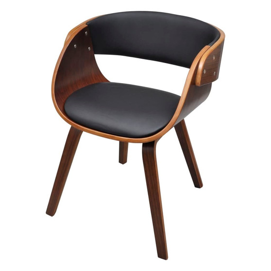  Dining Chair Black and Brown Plywood, Cotton, Polyurethane Standard A949-240708