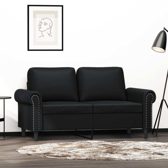  2-seater Sofa Black Faux leather, Metal, Foam 2-seater Durable A949-359499