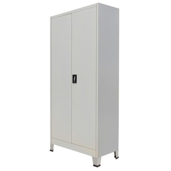 Office Cabinet Grey Steel Medium Height-Adjustable Shelves A949-20152