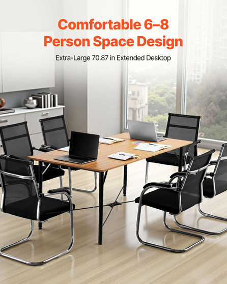 Conference Table, 6 ft Office Meeting Table for 6-8 Person, Modern Rectangle Seminar Desk with Meta E415-BGHYZJX6FT00O6LGR001V0