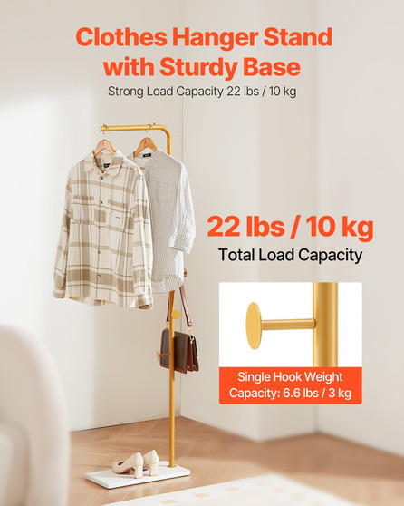 Coat Rack, Freestanding Coats Rack Stand with Quartz Stone Base & 3 Round Hooks, Free Standing Hall E415-YMJ7ZXJSSCP0YCM56001V0