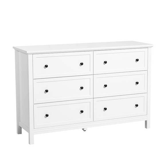 6 Drawer Dresser, Wooden Chest of Drawers with Sliding and Anti-tip Device, Retro Minimalist Dresse E415-FGFCTJ2L6C45EC17J001V0