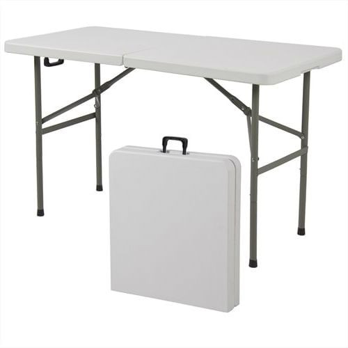 Multipurpose 4-Foot Center Folding Table with Carry Handle Q280-BCFD506316