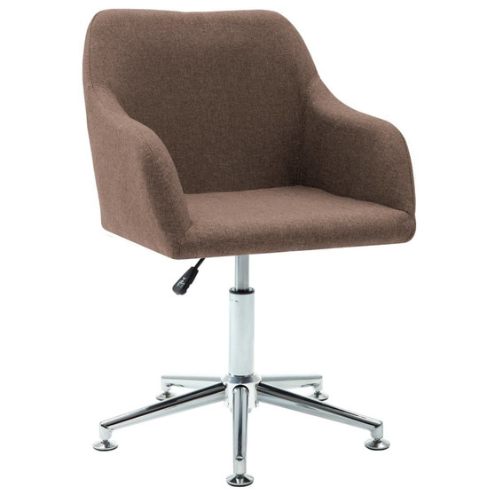 Office Chair Brown Polyester, Plywood, Steel Adjustable Swivel A949-278508