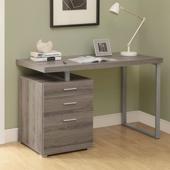 Modern Left or Right Facing Home Office Computer Desk in Dark Taupe Q280-MLRFD5196815