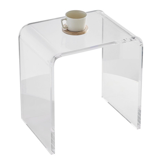 Acrylic End Table, C-Shaped Lucite Side Table, Clear Acrylic Side Table for Drink, Food, Snack used E415-YKLBZXTMSDGZUGWAPV0