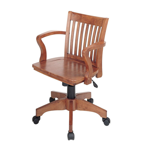 Classic Wooden Bankers Chair with Wood Seat and Arms Q280-WBCFW1477951