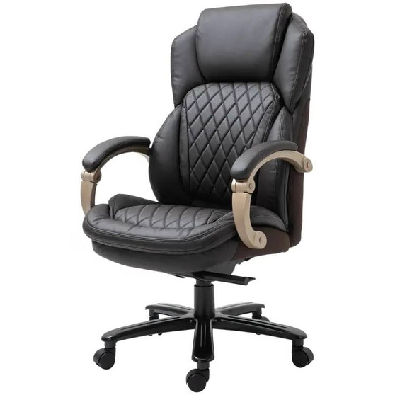 Brown Big and Tall Diamond Stitching Executive Adjustable Height Office Chair Q280-SGYJRJCAO958657