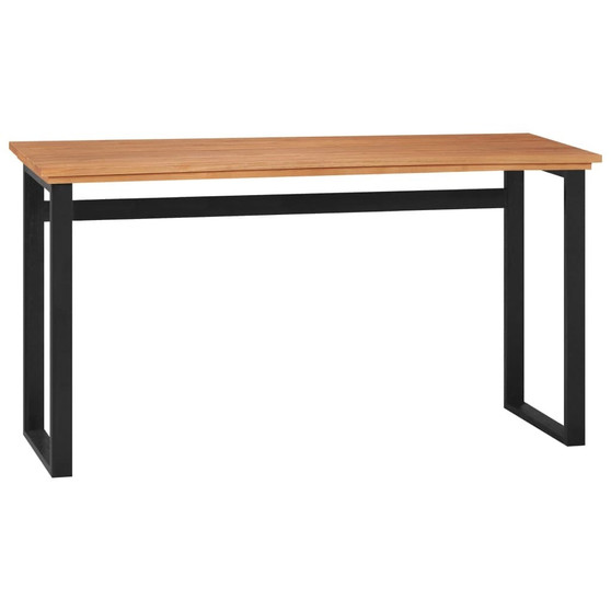 Desk Natural teak, Black Solid teak wood Medium Desk A949-337924