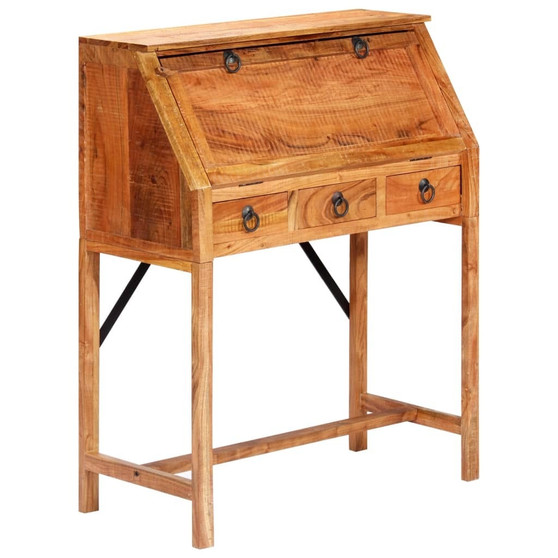 Writing Desk Brown Solid Acacia wood Medium Desk Rectangular A949-248098
