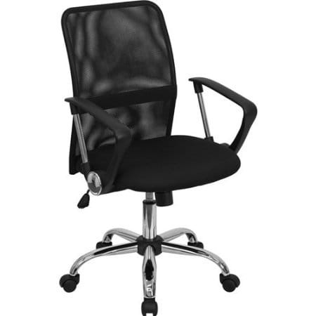 Black Mid-Back Mesh Office Chair with Chrome Finished Base Q280-FMBMCH69