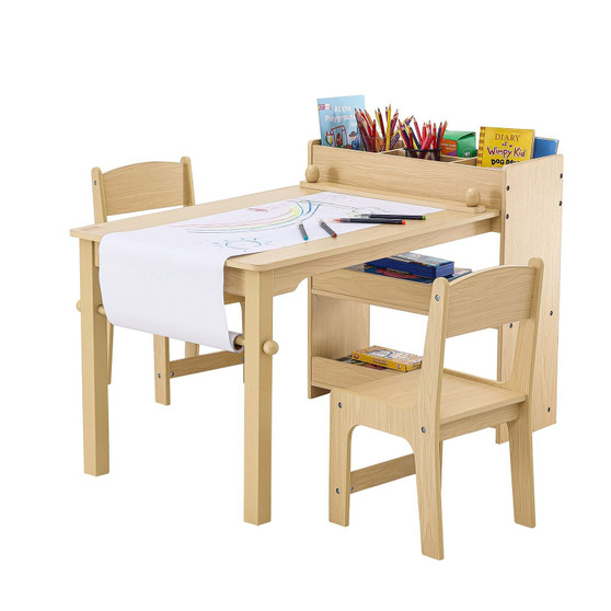 Kids Art Table and 2 Chairs, 2-in-1 Toddler Craft and Play Activity Table, Wood Toddler Table and C E415-DCWETZYYZEYYCNIMZV0