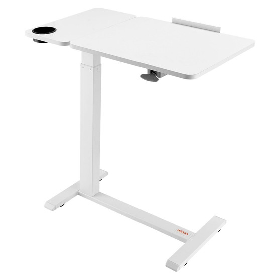 Overbed Table, Mobile Bed Side Table with Flip Desktop and 4 Hidden Wheels, Height & Angle Adjustab E415-CSZGXDZZCSFZ3O0N9001V0