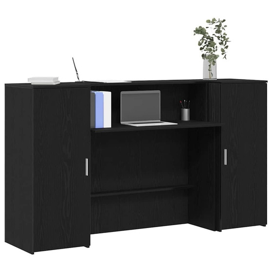Reception Desk Black Oak 70.9x19.7x40.7" Engineered Wood A949-3324206