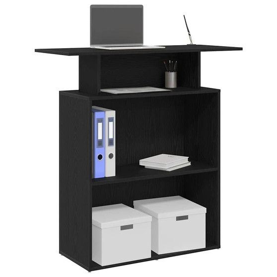 Reception Desk Black Engineered wood 39.4 in x 15.7 in x 40.9 in A949-859052