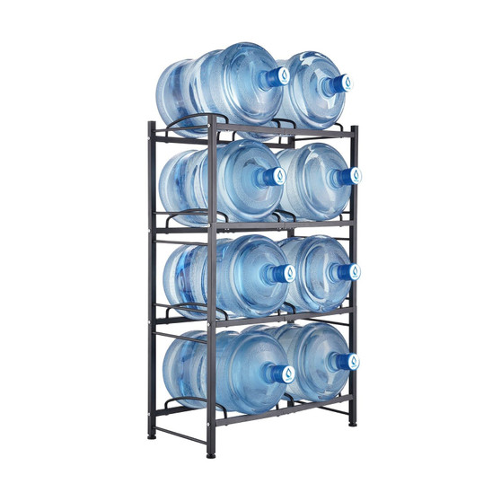 4 Tiers Water Jug Holder, 5 Gallon Water Bottle Holder, Double Row Water Bottle Rack for 8 Bottles, E415-5JLTZSSTSTZCX729CV0