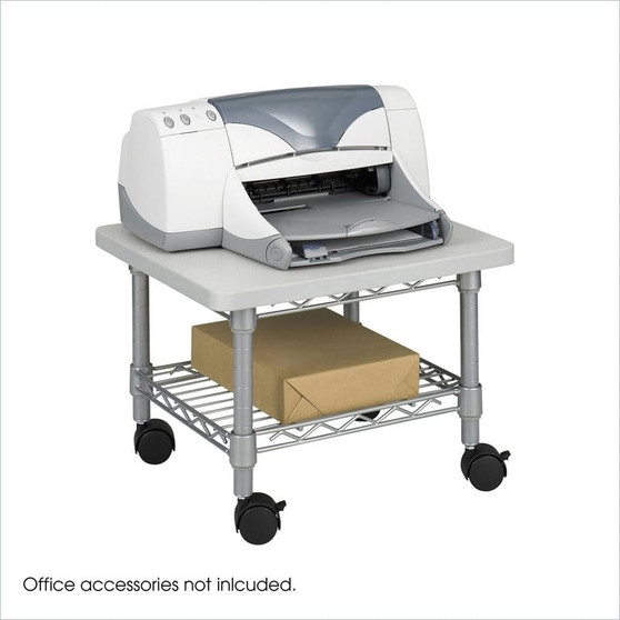 Under Desk Printer Stand Cart with Paper Shelf and Locking Casters Q280-UDPSG6449